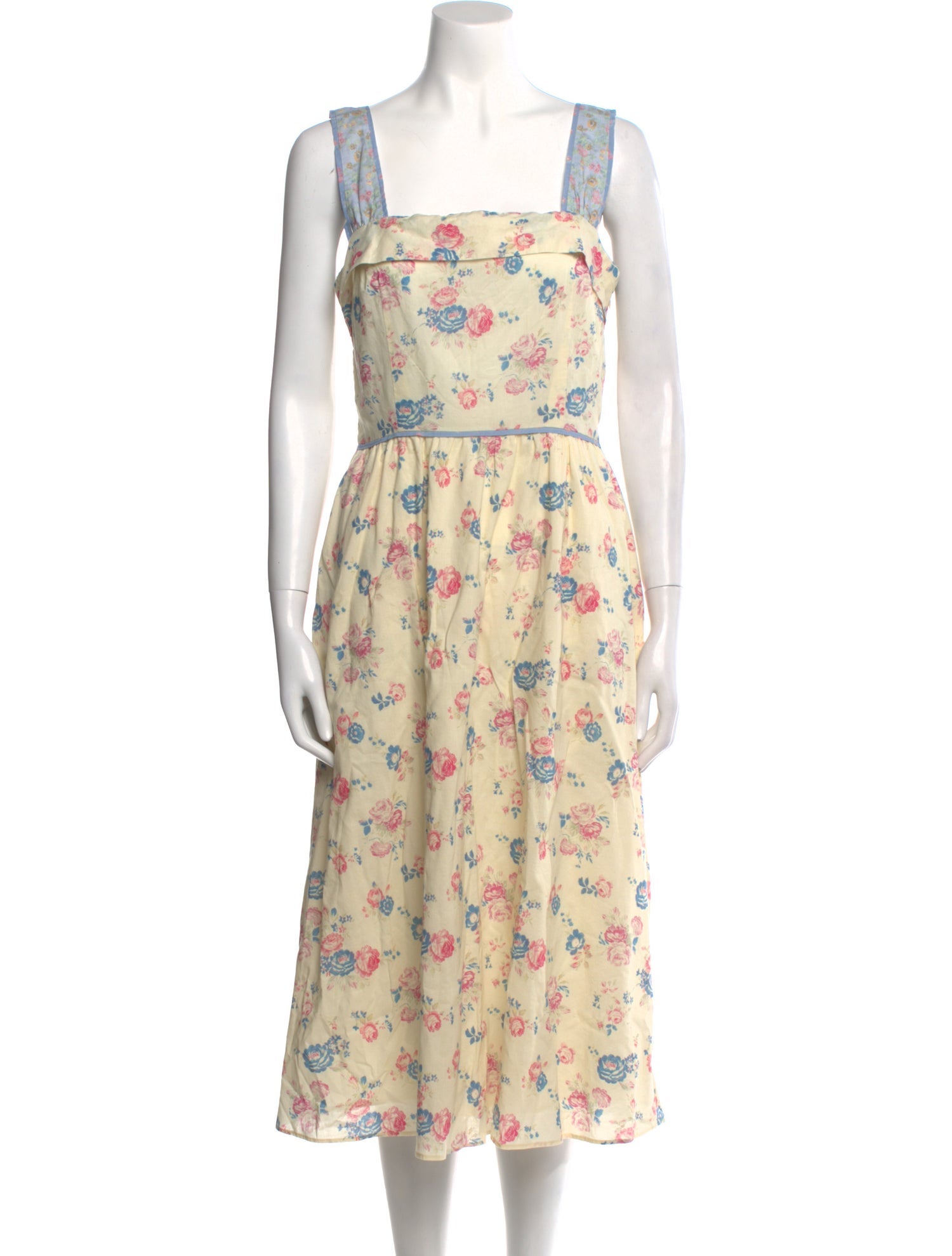 LoveShackFancy Floral Print Midi Length Dress