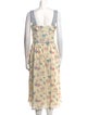 LoveShackFancy Floral Print Midi Length Dress