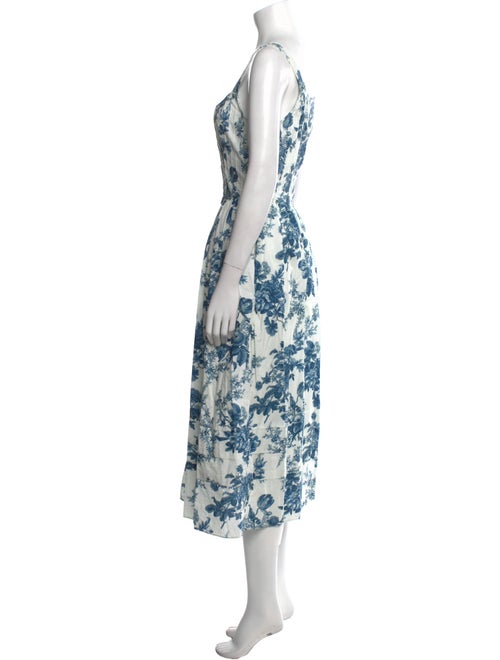 LoveShackFancy Floral Print Midi Length Dress