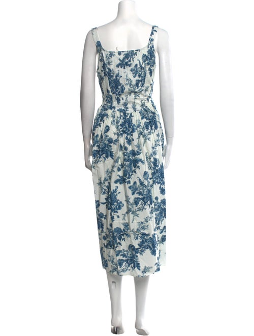 LoveShackFancy Floral Print Midi Length Dress