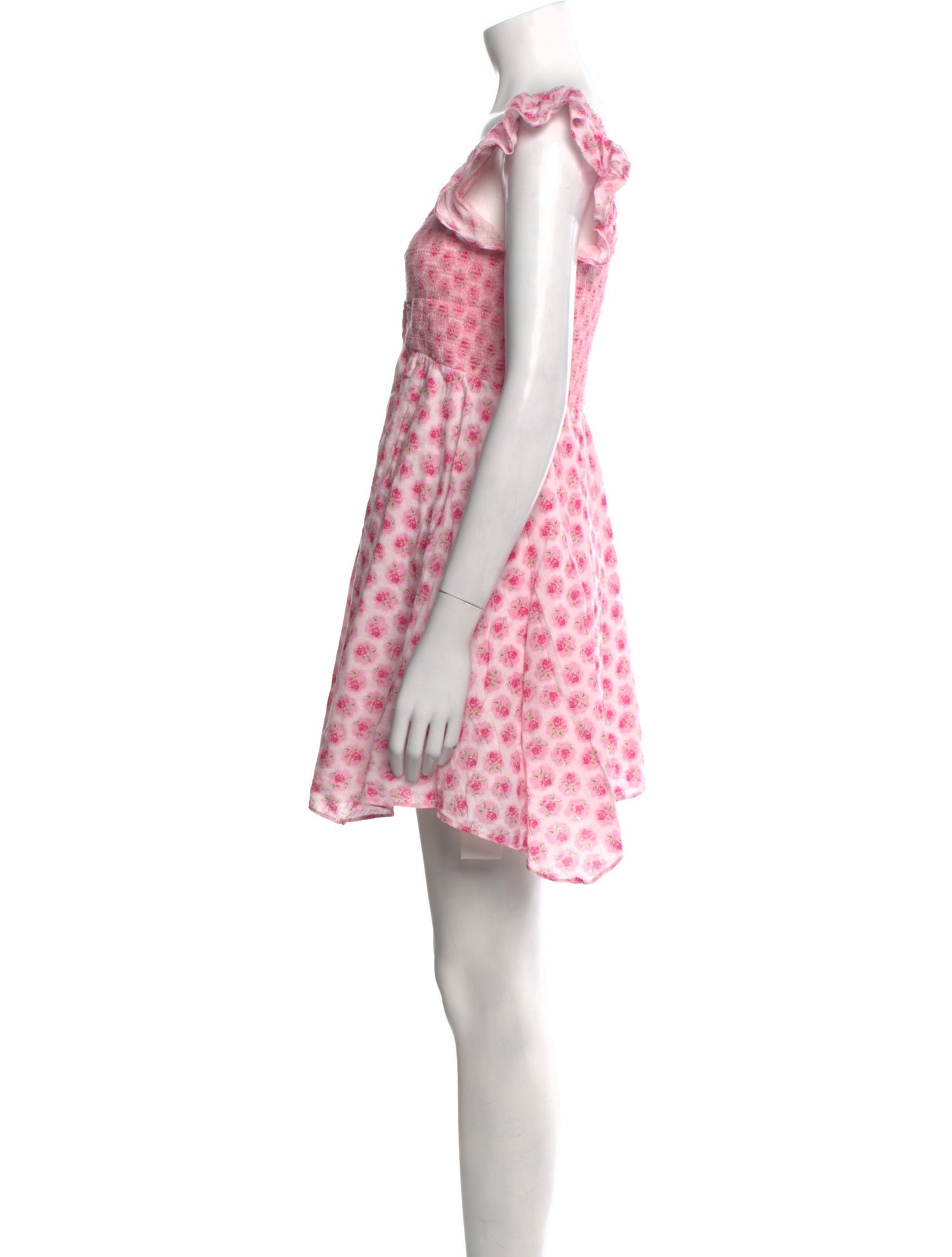 LoveShackFancy Floral Print Mini Dress