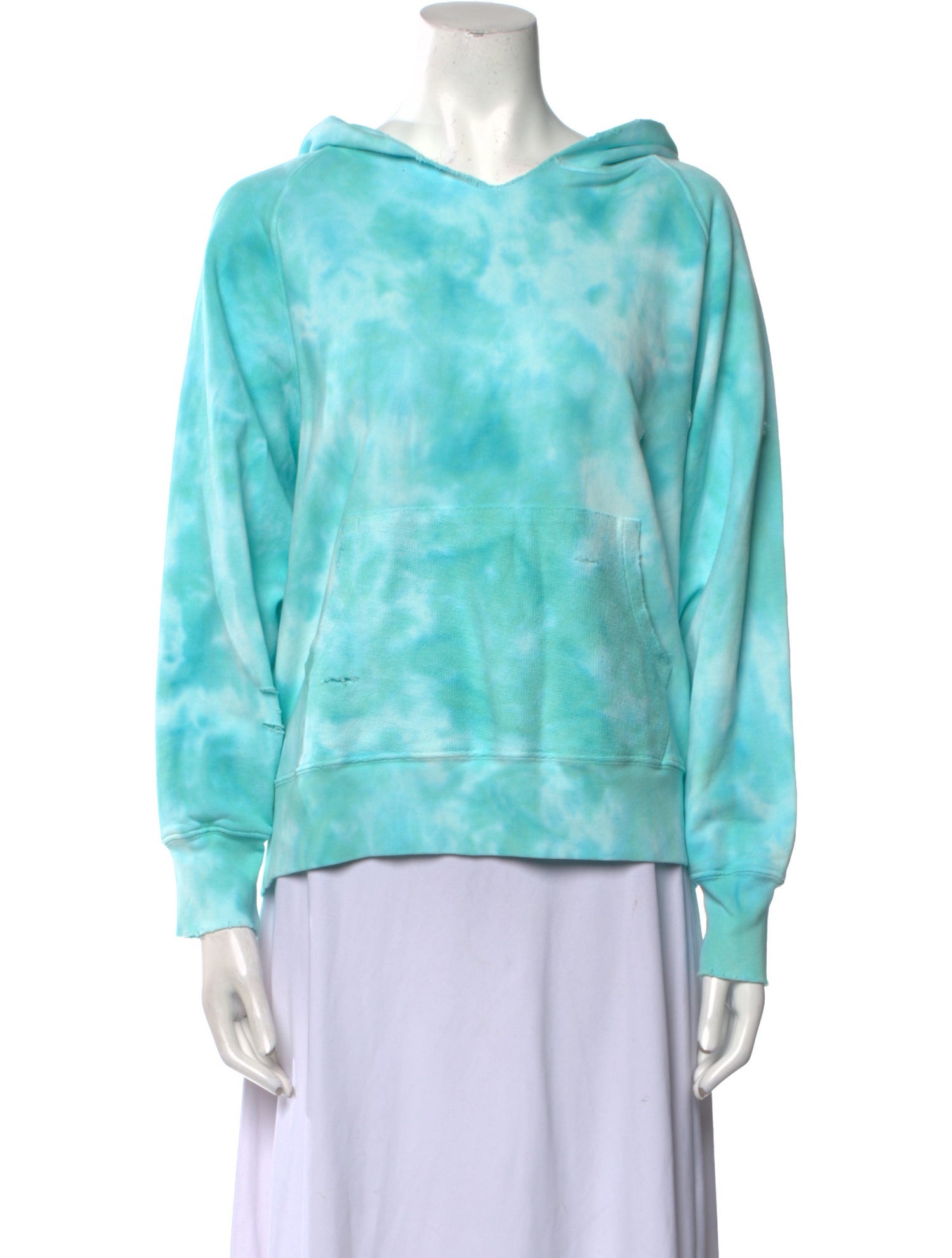 LoveShackFancy Tie-Dye Print V-Neck Sweatshirt