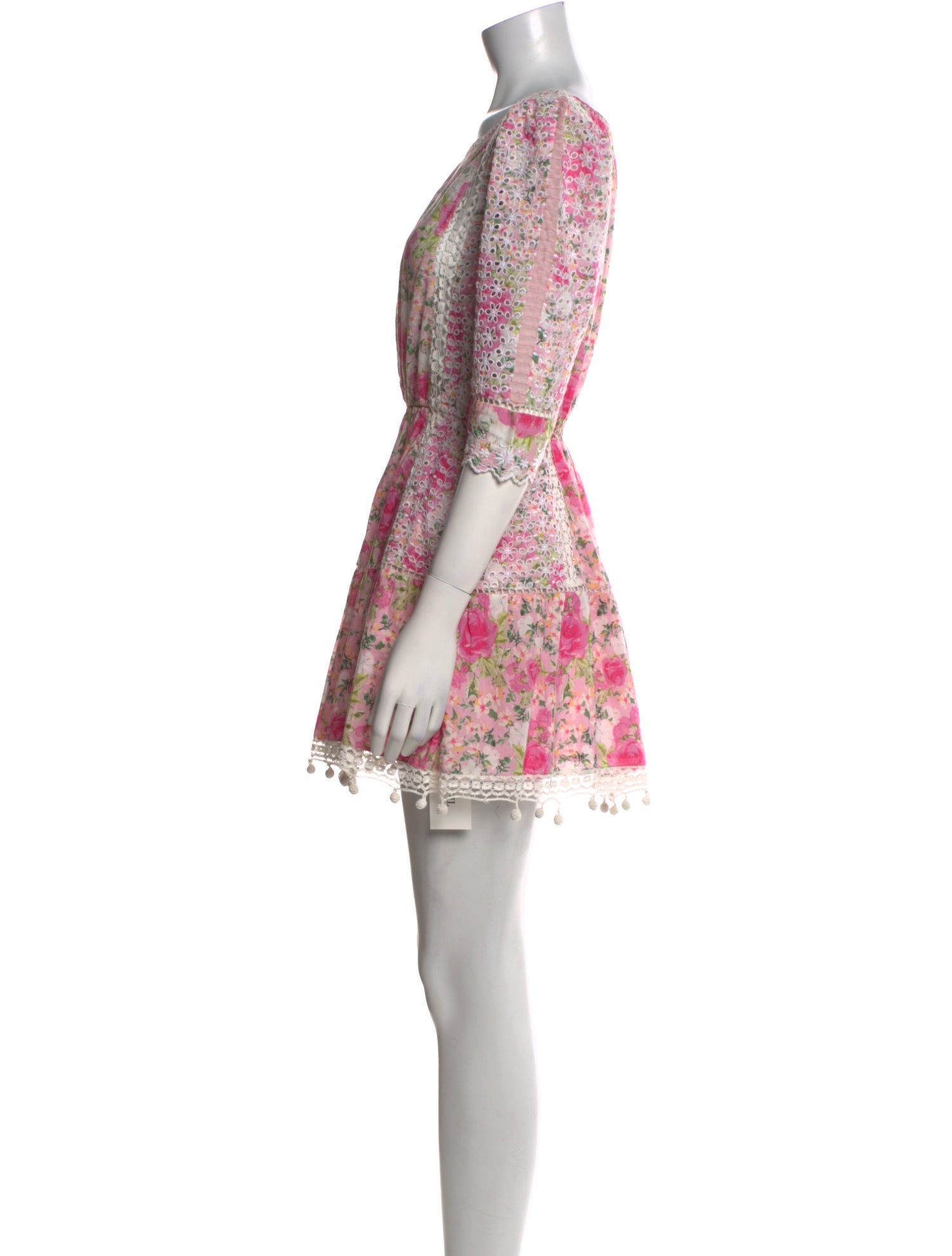 LoveShackFancy Floral Print Mini Dress