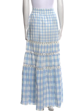 LoveShackFancy Plaid Print Long Skirt