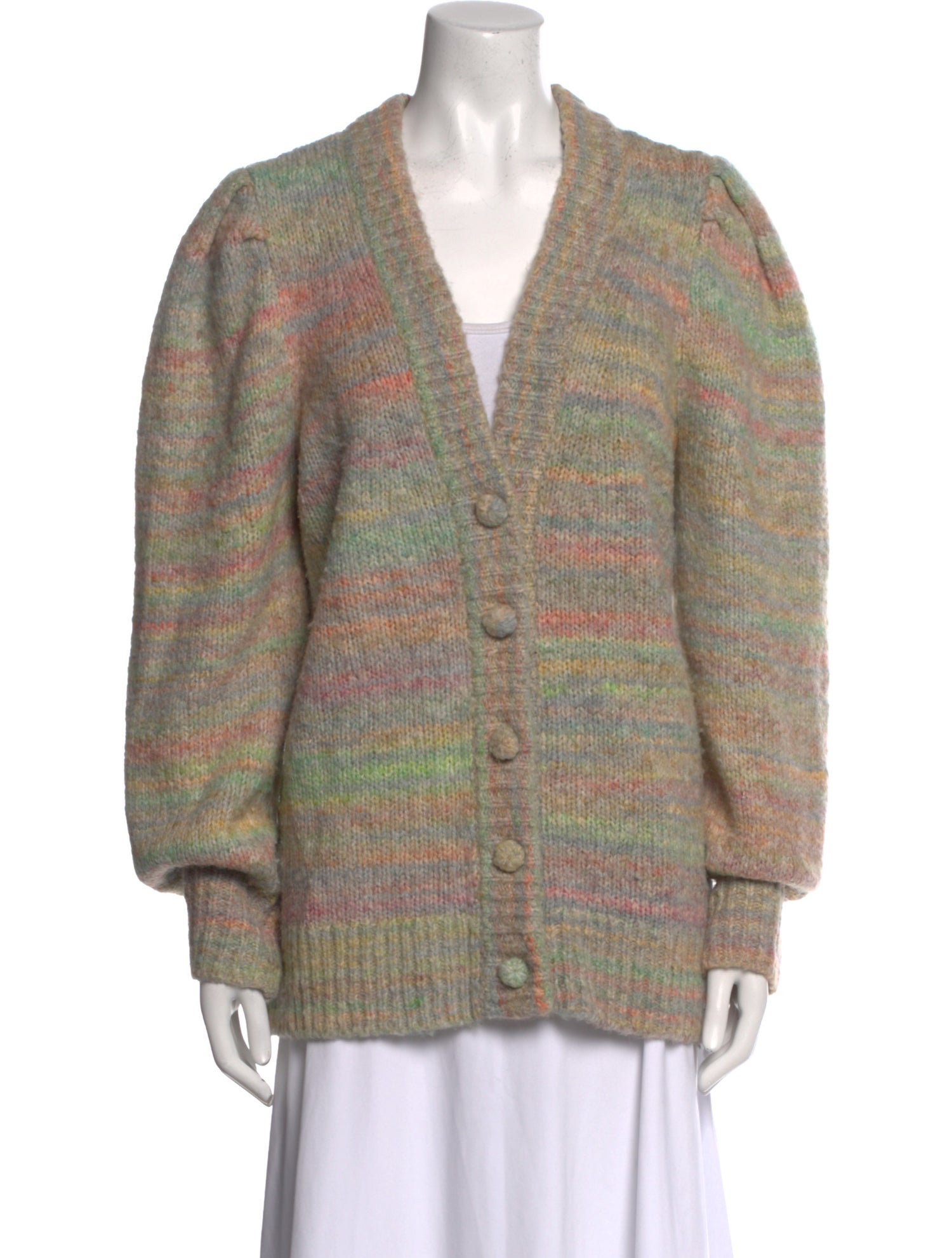 LoveShackFancy Striped V-Neck Sweater