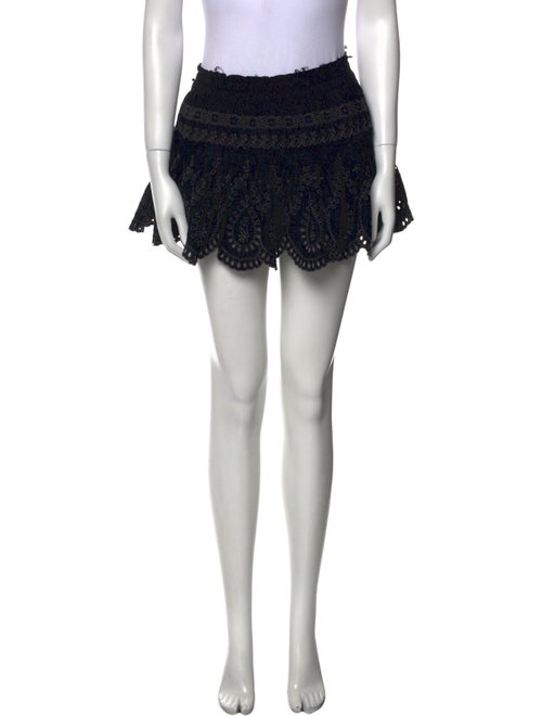 LoveShackFancy Eyelet Trim Mini Skirt