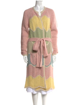 LoveShackFancy Printed V-Neck Sweater