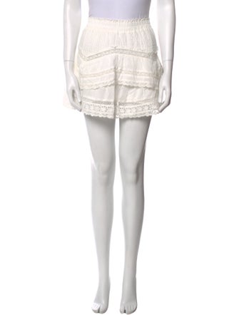 LoveShackFancy Lace Trim Embellishment Mini Skirt