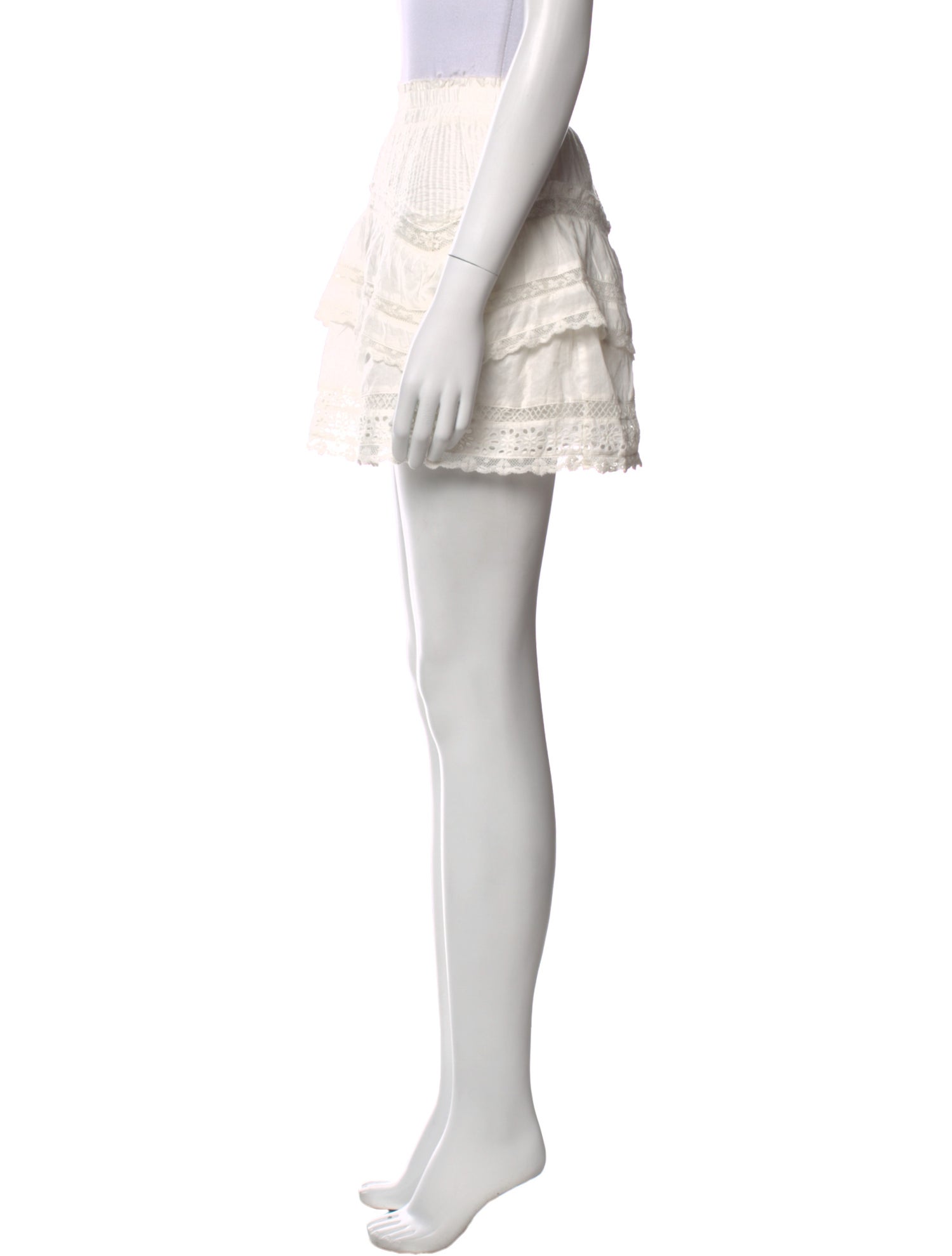 LoveShackFancy Lace Trim Embellishment Mini Skirt