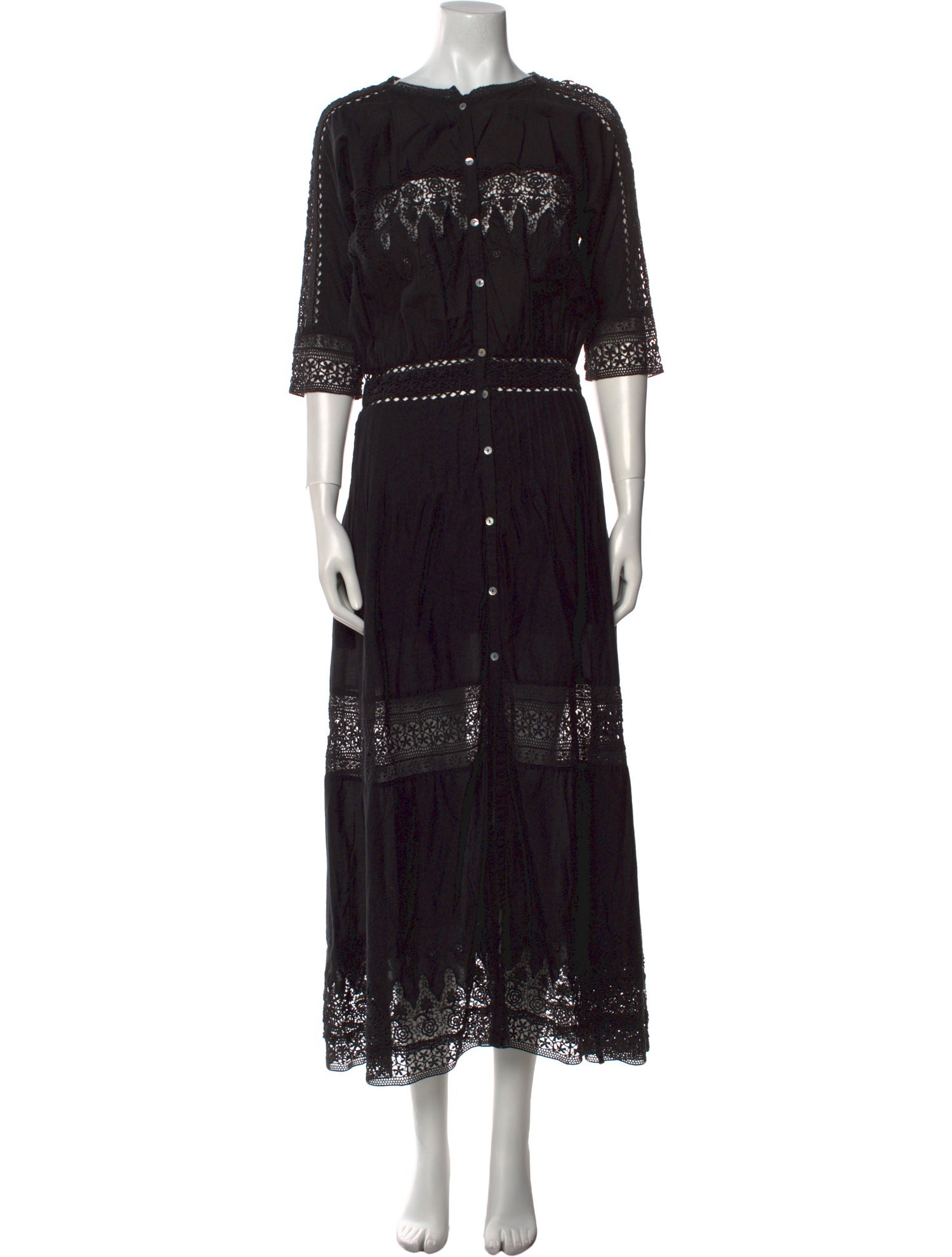 LoveShackFancy Crew Neck Long Dress