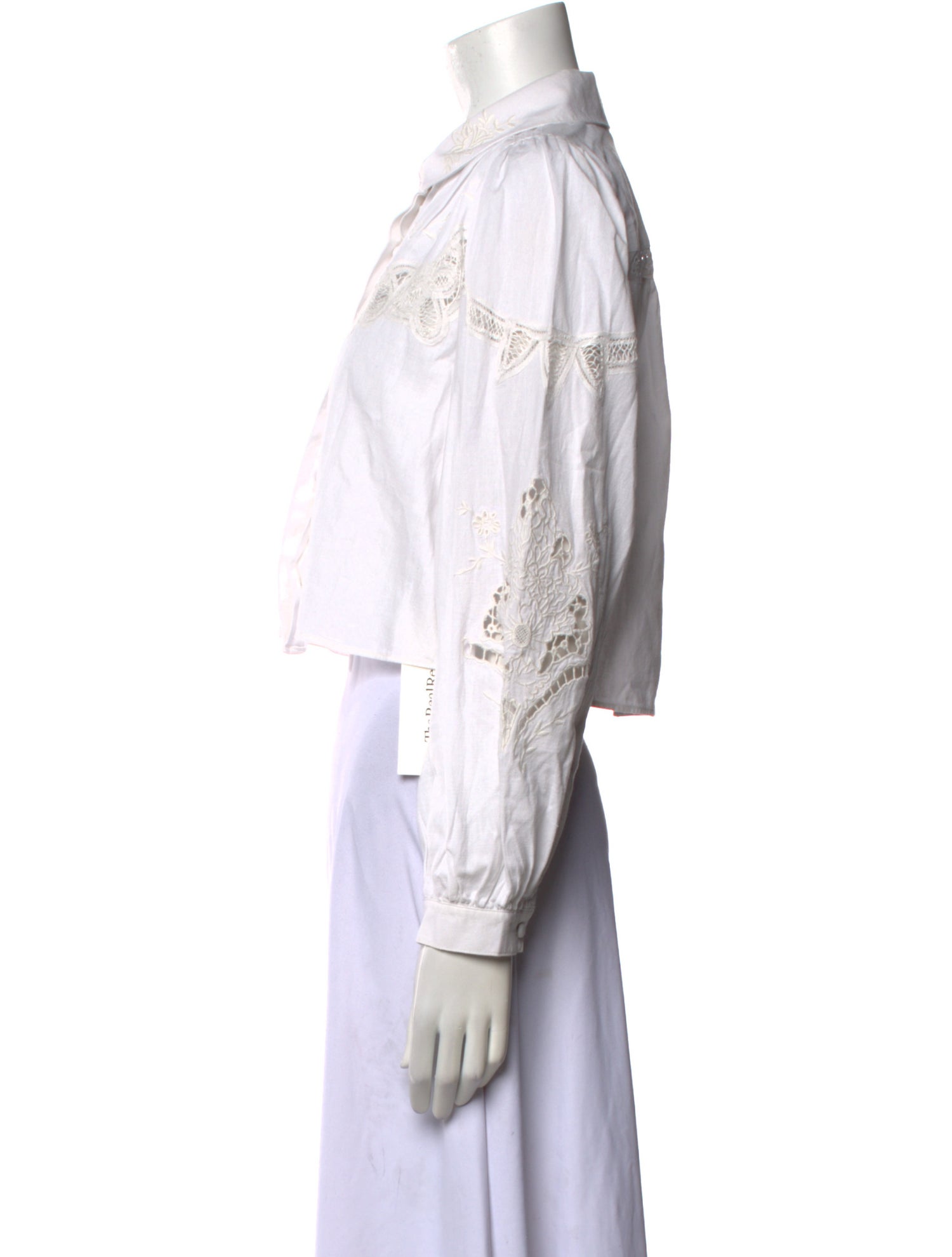 LoveShackFancy Long Sleeve Crop Top