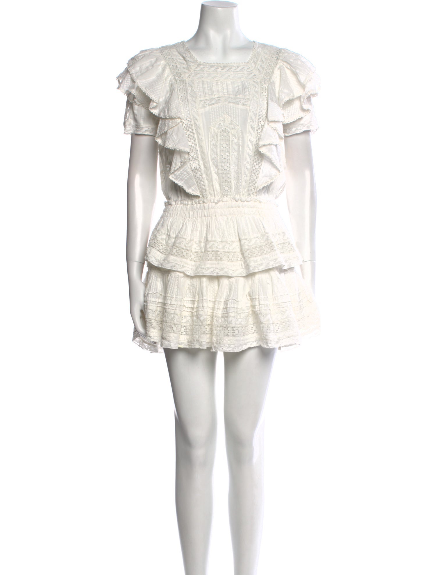 LoveShackFancy Scoop Neck Mini Dress