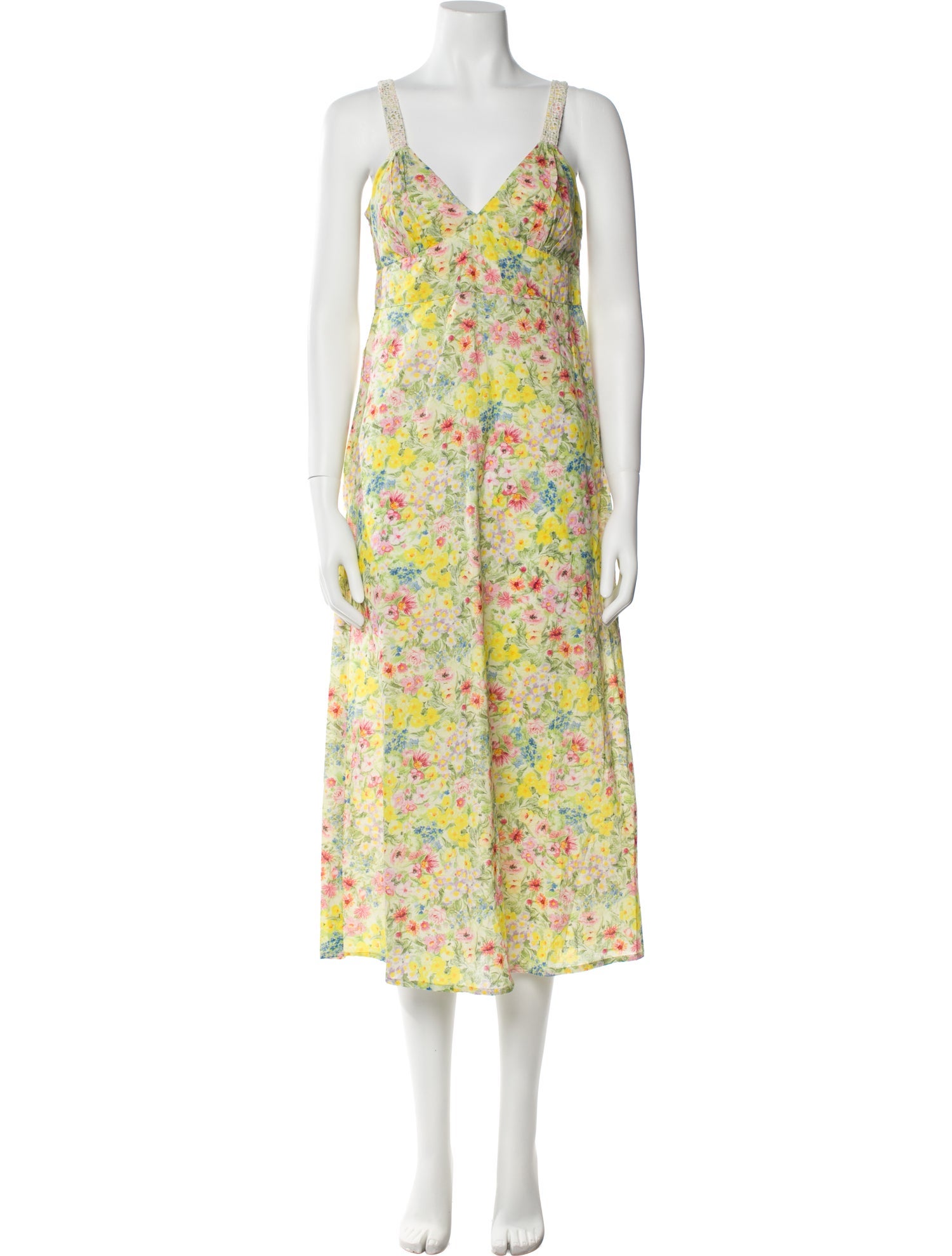 LoveShackFancy Floral Print Long Dress