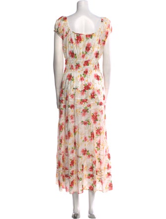 LoveShackFancy Floral Print Long Dress