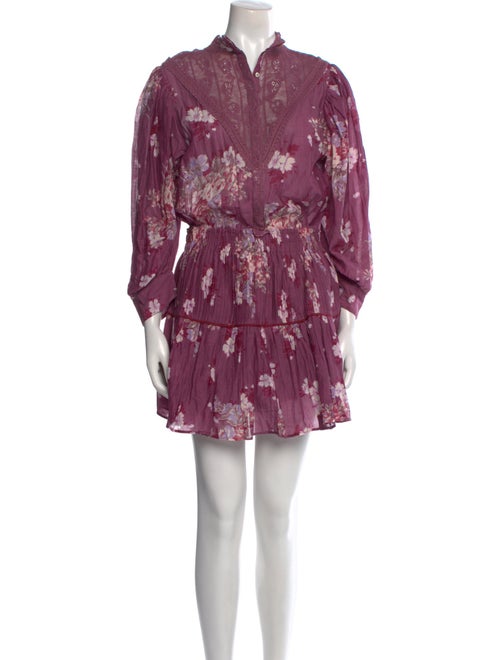 LoveShackFancy Floral Print Mini Dress