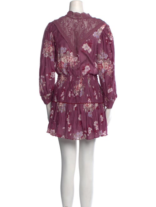 LoveShackFancy Floral Print Mini Dress