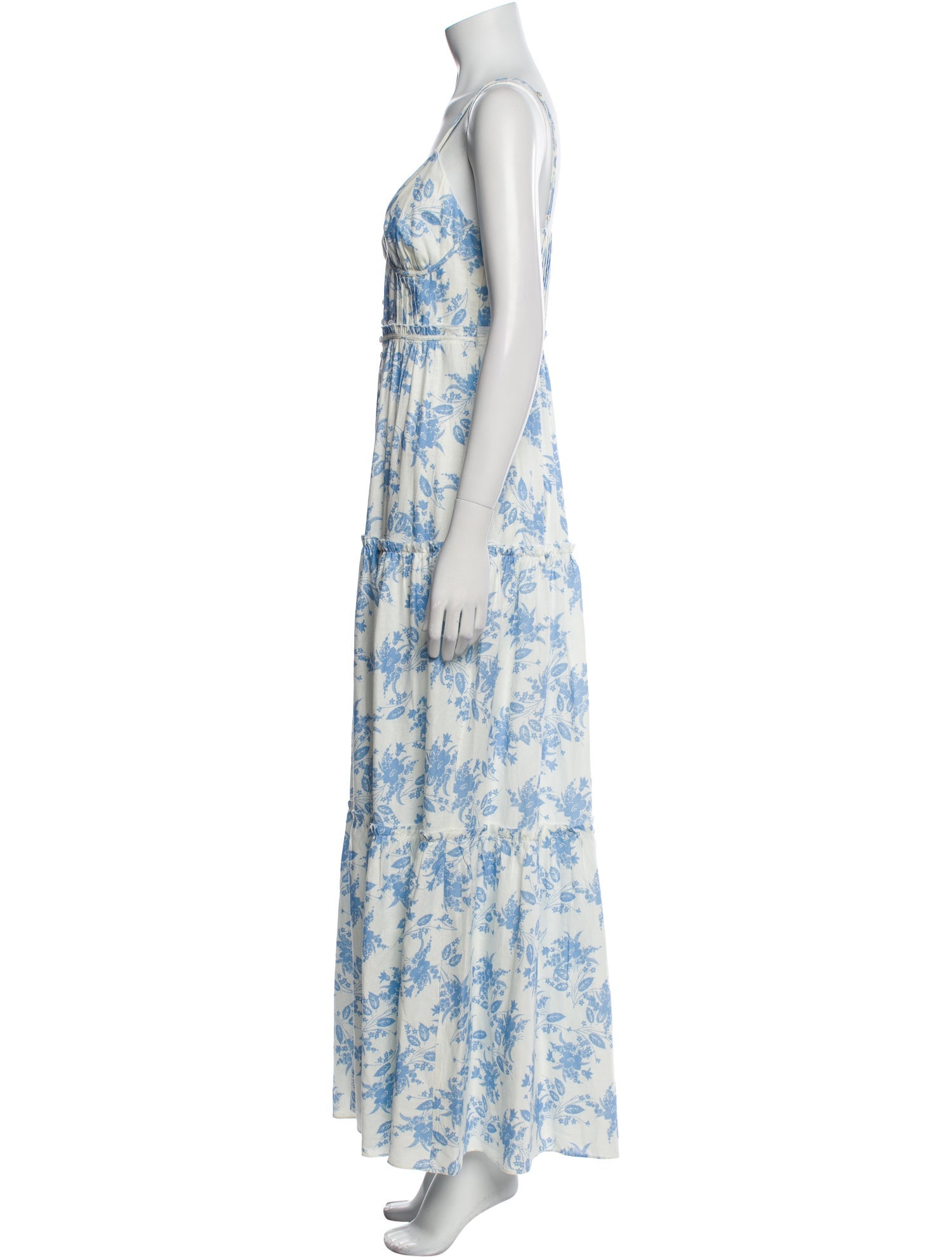 LoveShackFancy Floral Print Midi Length Dress
