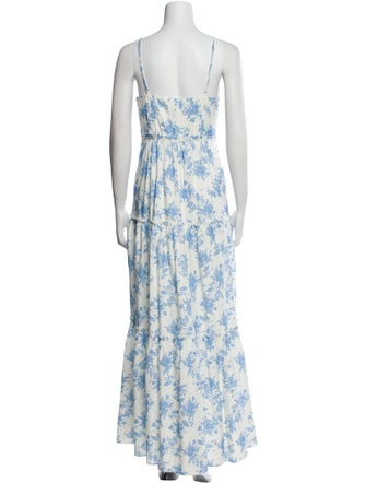 LoveShackFancy Floral Print Midi Length Dress