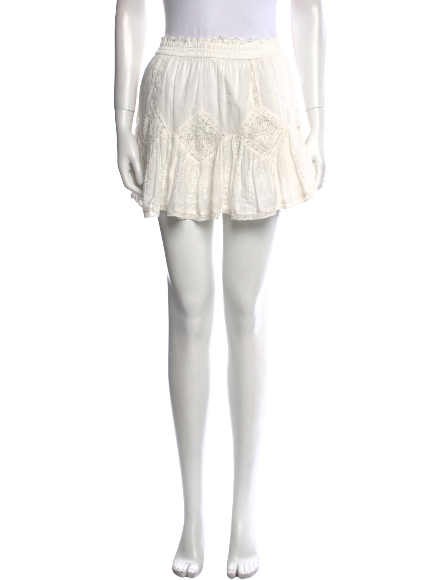 LoveShackFancy Lace Trim Embellishment Mini Skirt w/ Tags