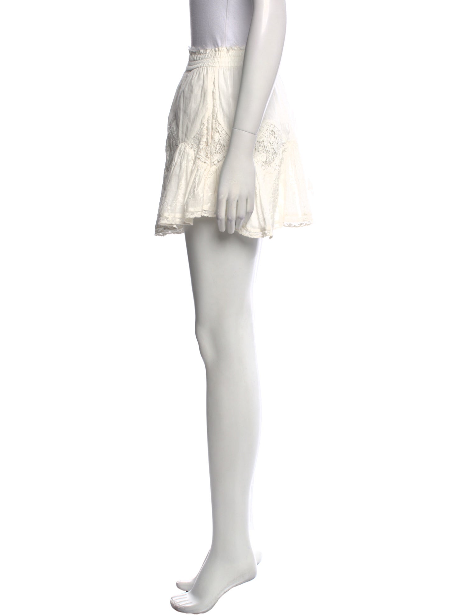 LoveShackFancy Lace Trim Embellishment Mini Skirt w/ Tags