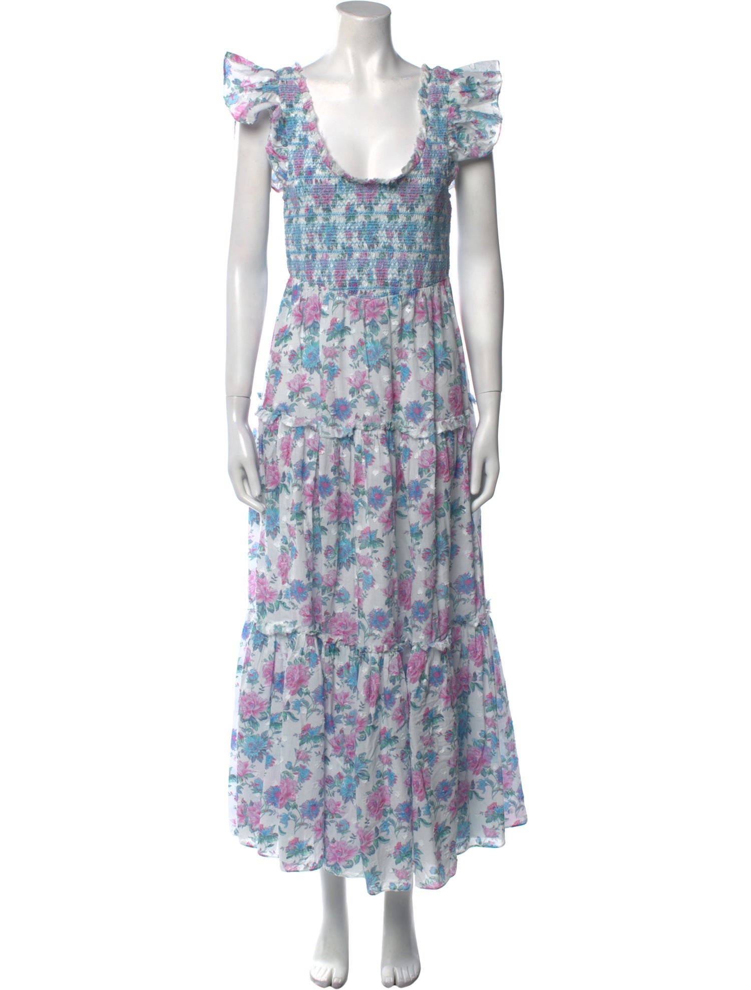 LoveShackFancy Floral Print Long Dress