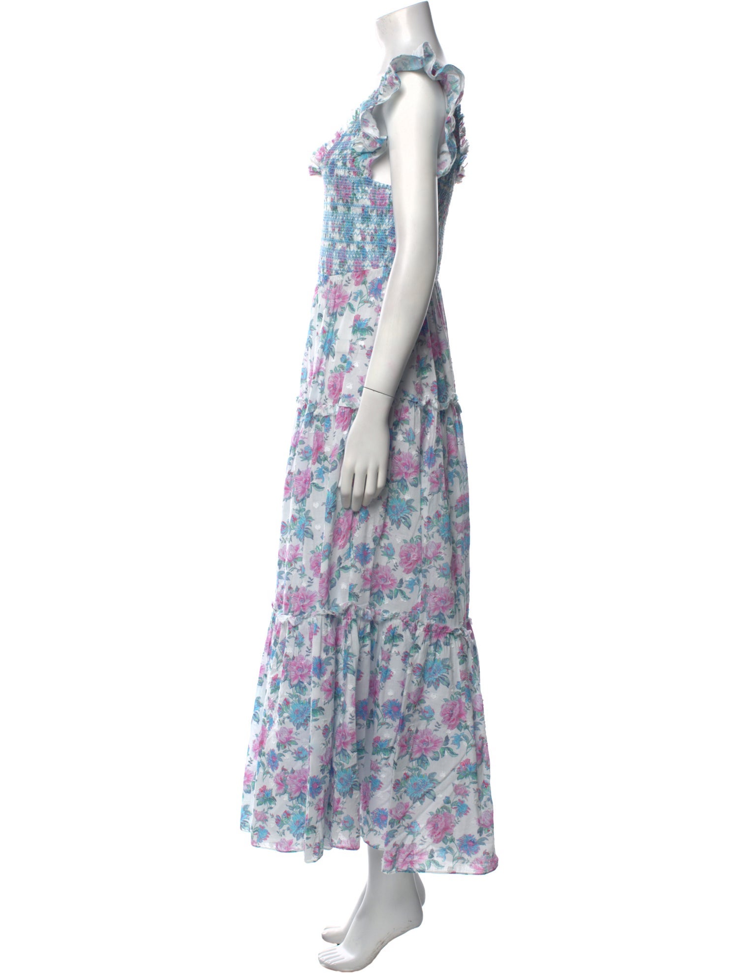 LoveShackFancy Floral Print Long Dress