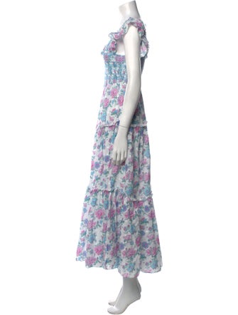 LoveShackFancy Floral Print Long Dress