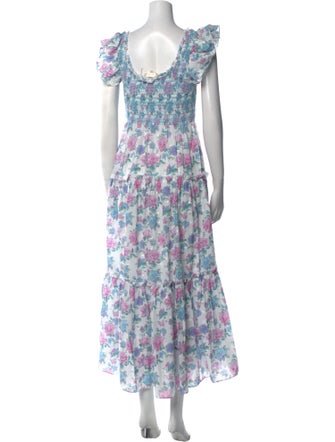 LoveShackFancy Floral Print Long Dress
