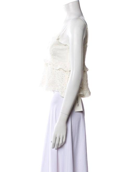 LoveShackFancy V-Neck Sleeveless Crop Top