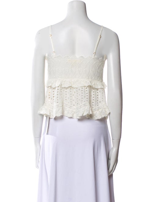 LoveShackFancy V-Neck Sleeveless Crop Top