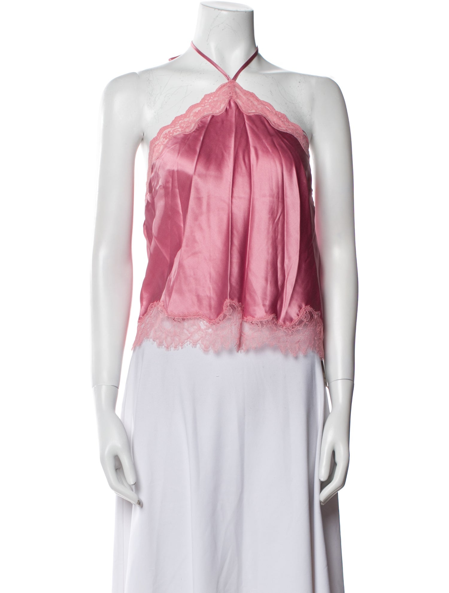 LoveShackFancy Halterneck Sleeveless Crop Top