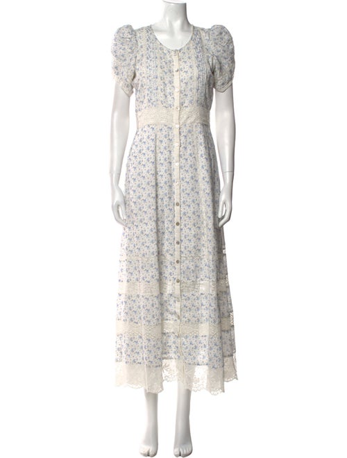 LoveShackFancy Floral Print Long Dress