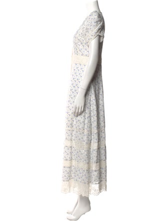 LoveShackFancy Floral Print Long Dress