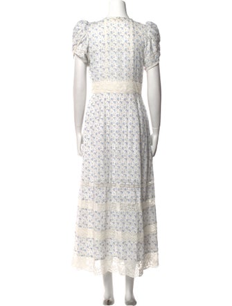 LoveShackFancy Floral Print Long Dress