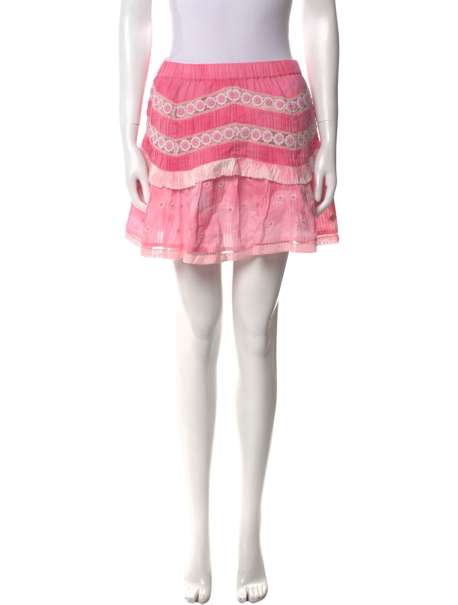 LoveShackFancy Striped Mini Skirt