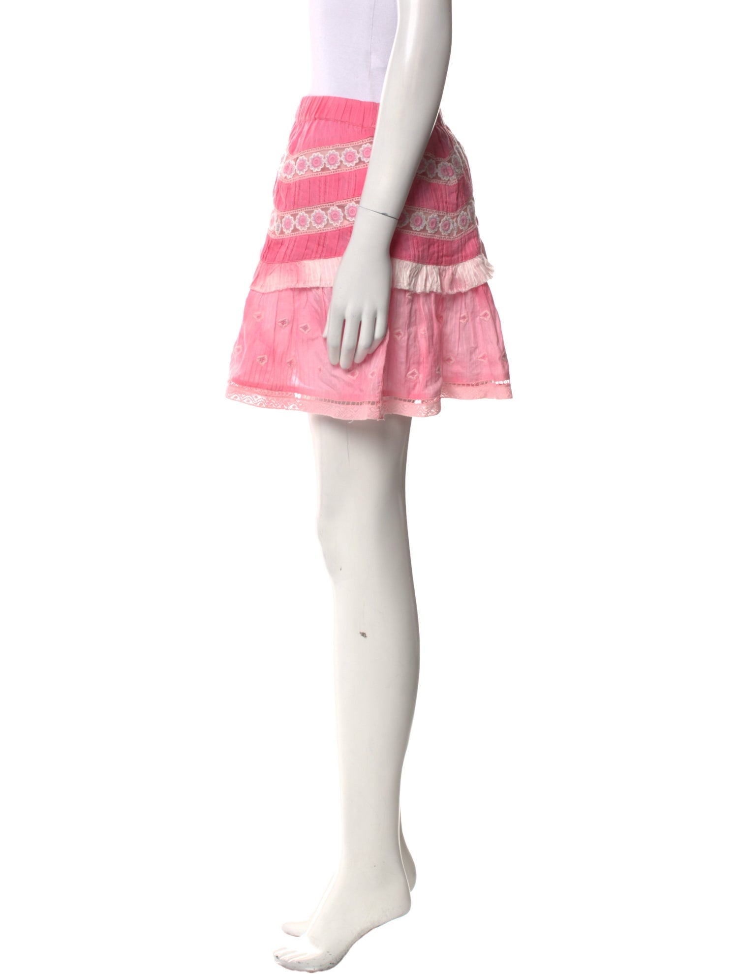 LoveShackFancy Striped Mini Skirt