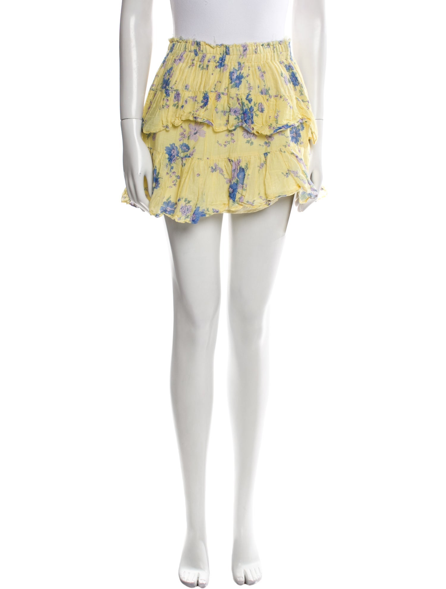 LoveShackFancy Floral Print Mini Skirt