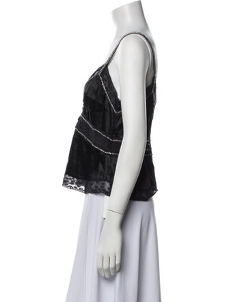 LoveShackFancy V-Neck Sleeveless Crop Top