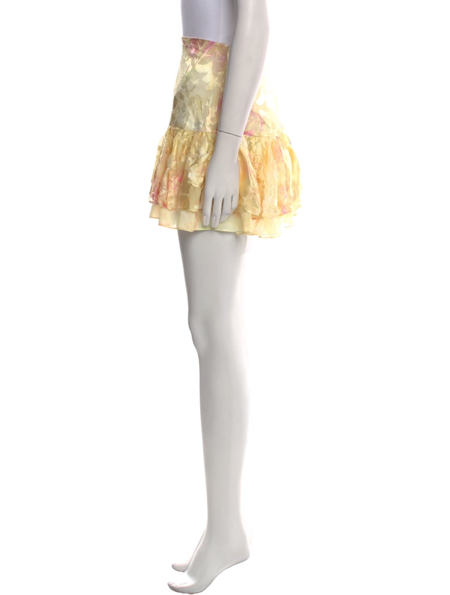 LoveShackFancy Floral Print Mini Skirt