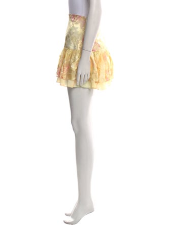 LoveShackFancy Floral Print Mini Skirt