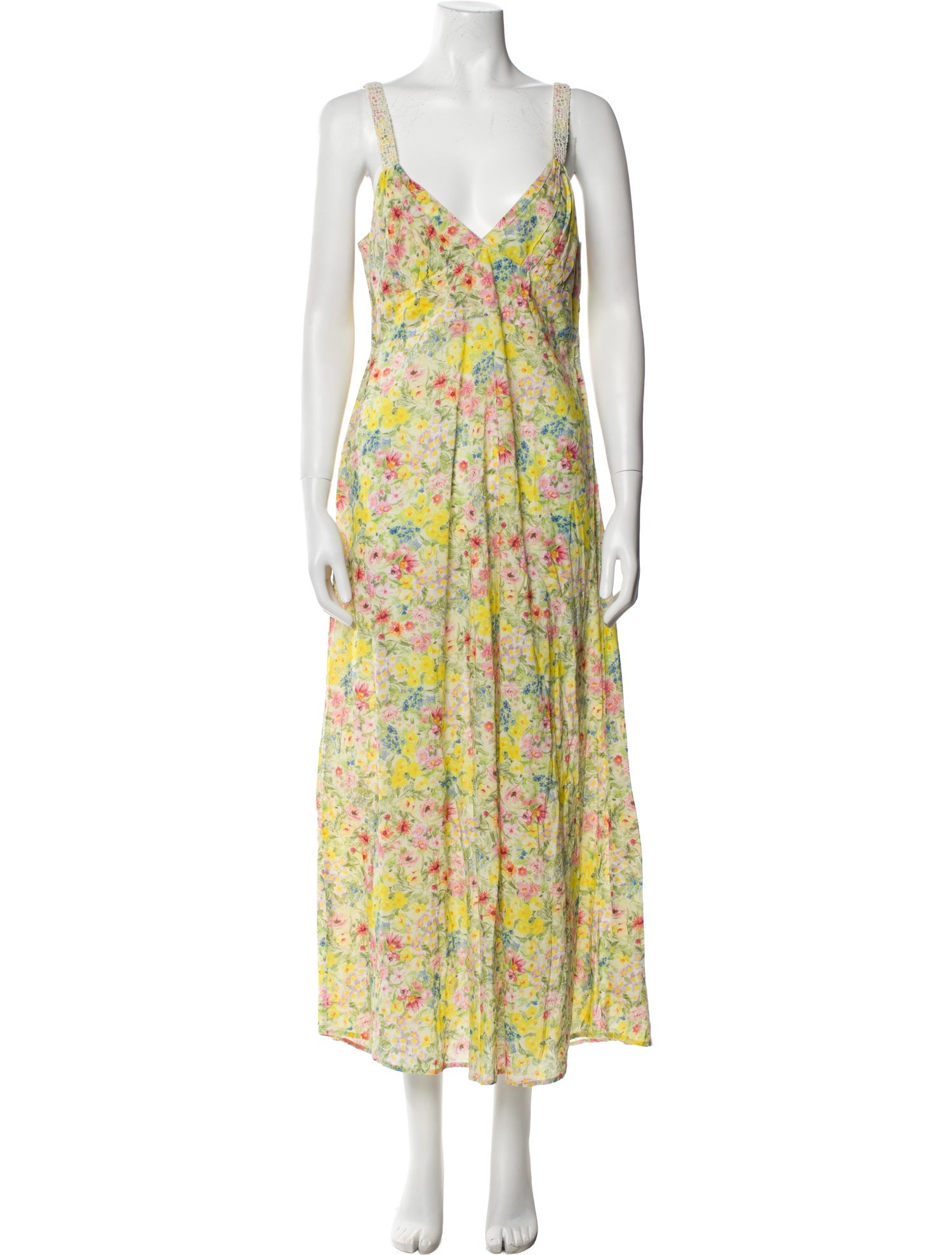 LoveShackFancy Floral Print Long Dress