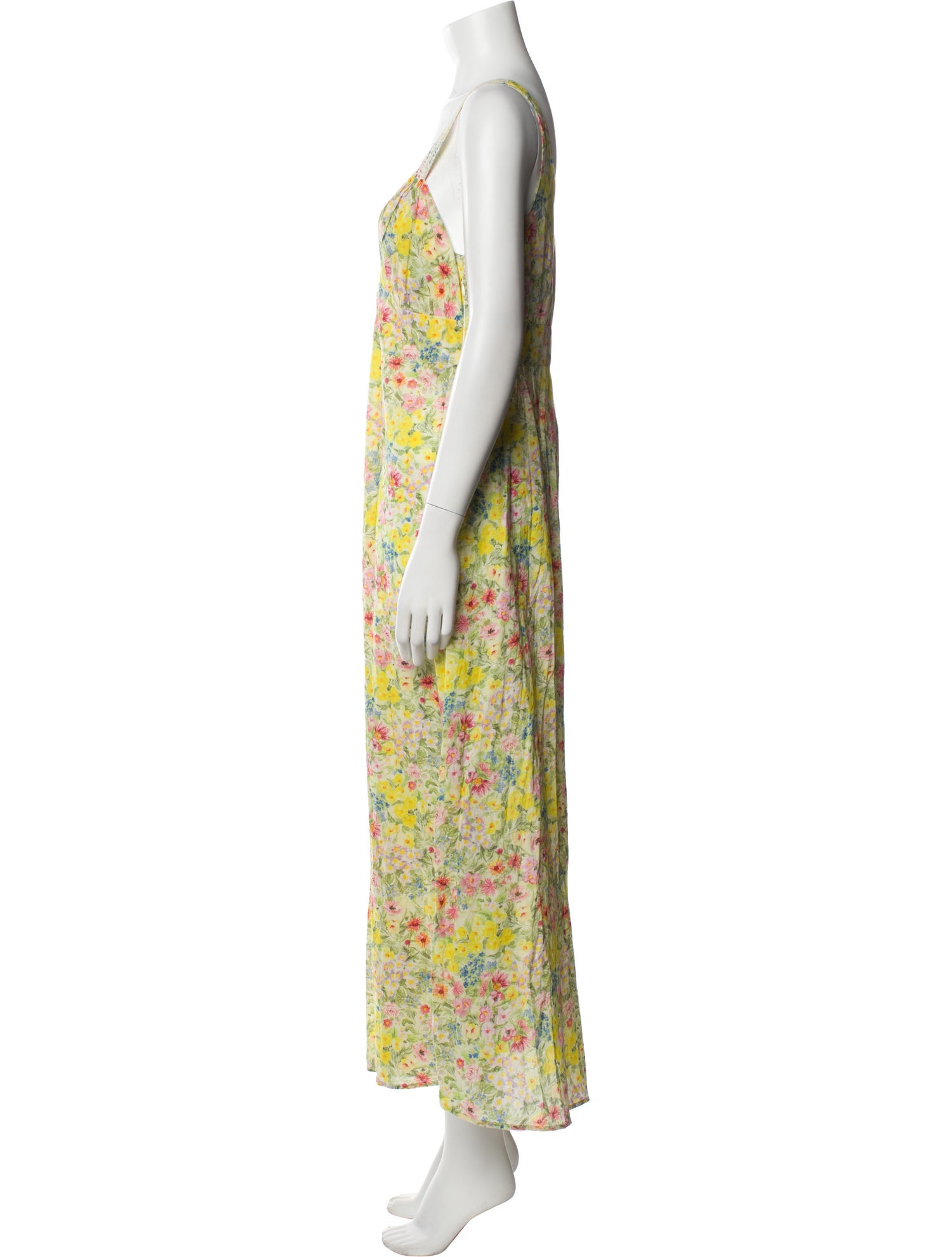 LoveShackFancy Floral Print Long Dress