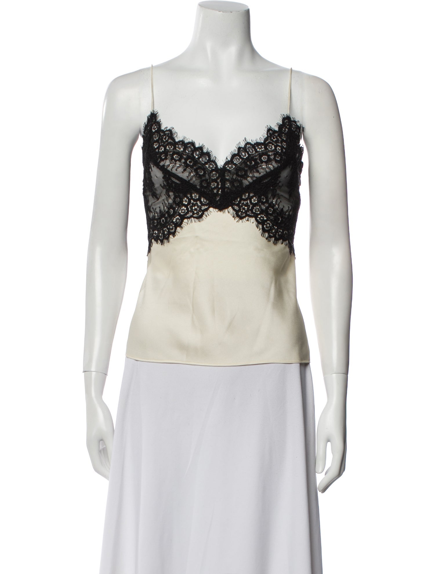 LoveShackFancy Lace Pattern V-Neck Top