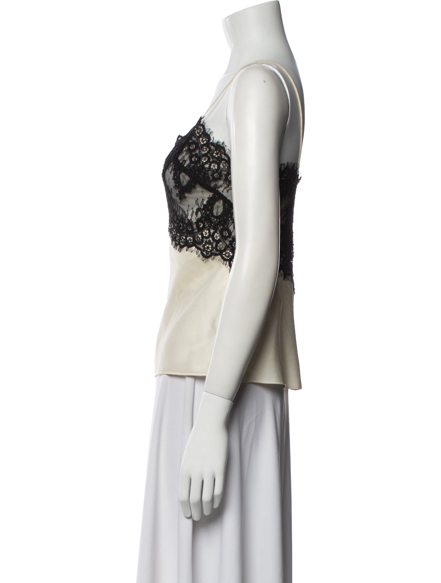 LoveShackFancy Lace Pattern V-Neck Top