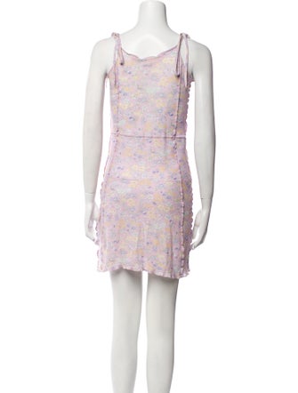 LoveShackFancy Floral Print Mini Dress