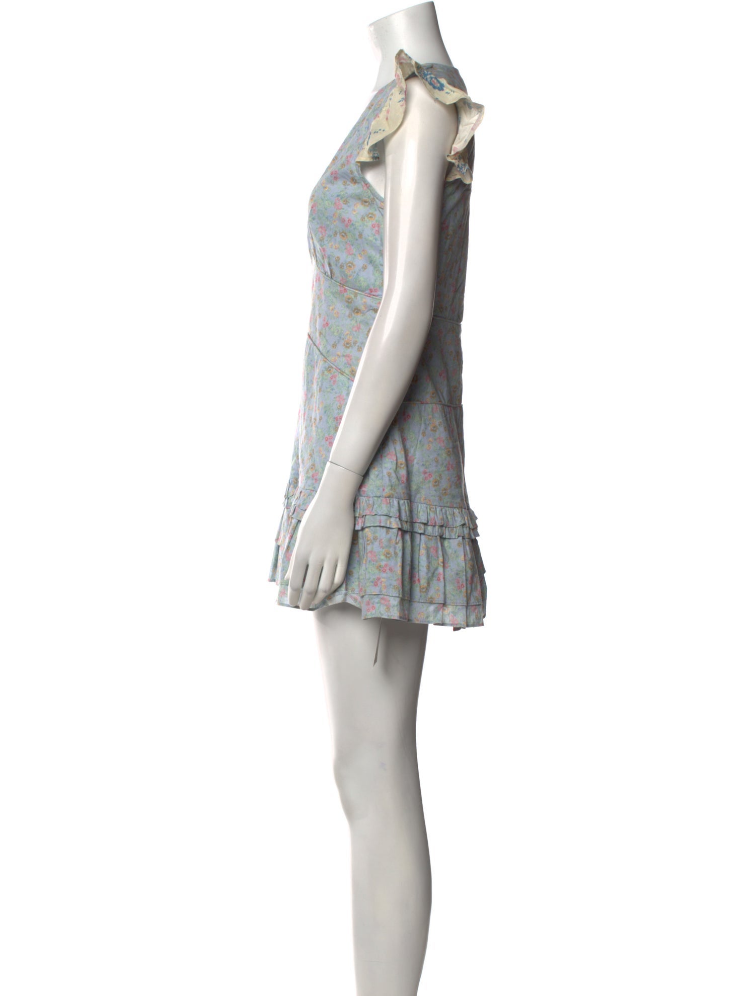 LoveShackFancy Floral Print Mini Dress