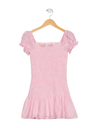 LoveShackFancy Girls' Ruffled Gingham Dress
