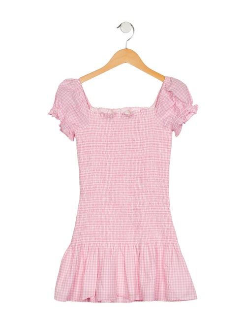 LoveShackFancy Girls' Ruffled Gingham Dress