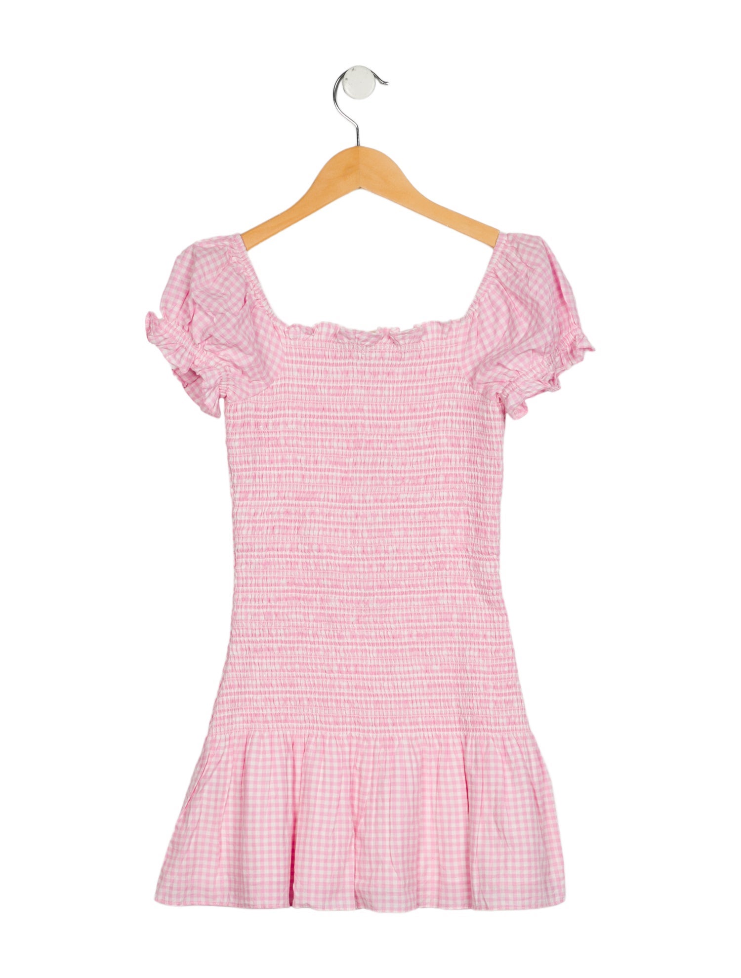 LoveShackFancy Girls' Ruffled Gingham Dress