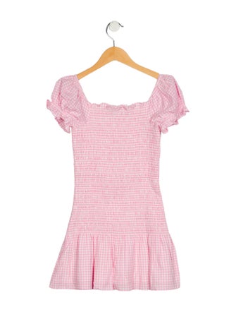 LoveShackFancy Girls' Ruffled Gingham Dress